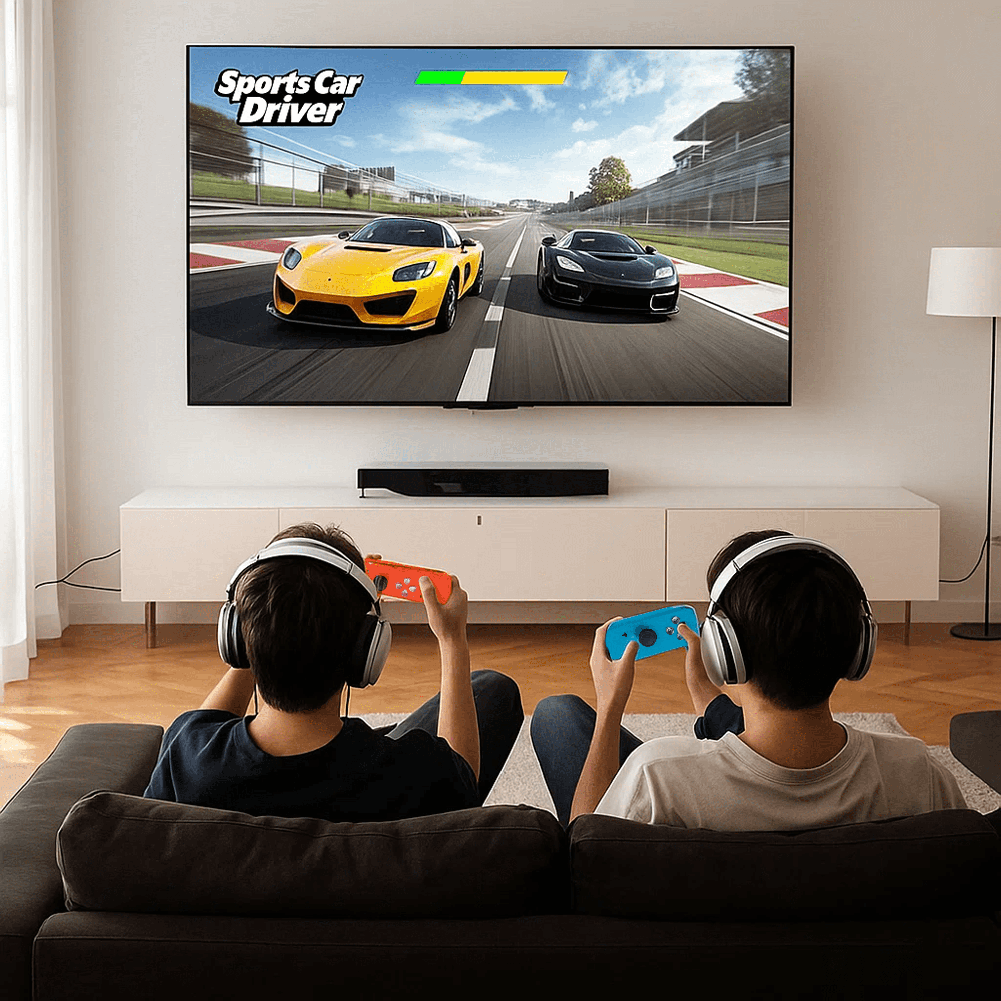 Rebelduck Wireless Switch Controllers Compatible With OLED/Lite, Support Wake-up and 6-Axis Gyro With Wrist Straps (Red and Blue)