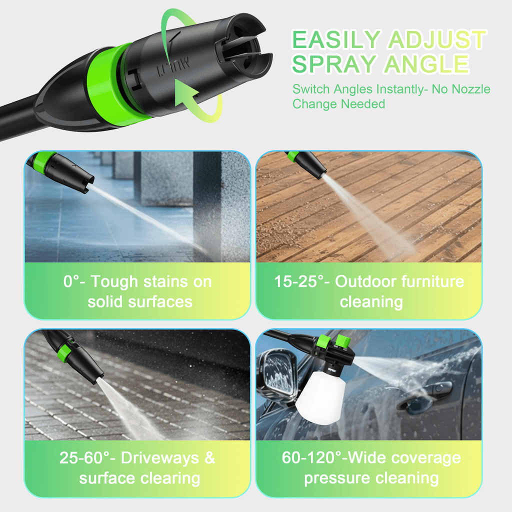 Rebelduck 4000 PSI Electric Pressure Washer Max 2.6 GPM Power Washer with Adjustable Nozzle 0-120°,Foam Cannon 35FT Power Cord 20FT Hose for Car Garden Yard Hom