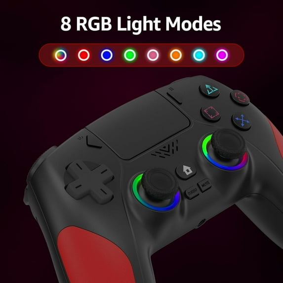 Wireless RGB Controller Compatible with P5/P5 Pro/P5 Slim with Dual Vibration & Six-Axis Sensor