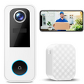 Rebelduck 2K Wireless Video Doorbell with Chime, AI Human Detection, 2-Way Talk, Voice Changer, Night Vision, Weatherproof, SD/Cloud Storage, No Monthly Fee