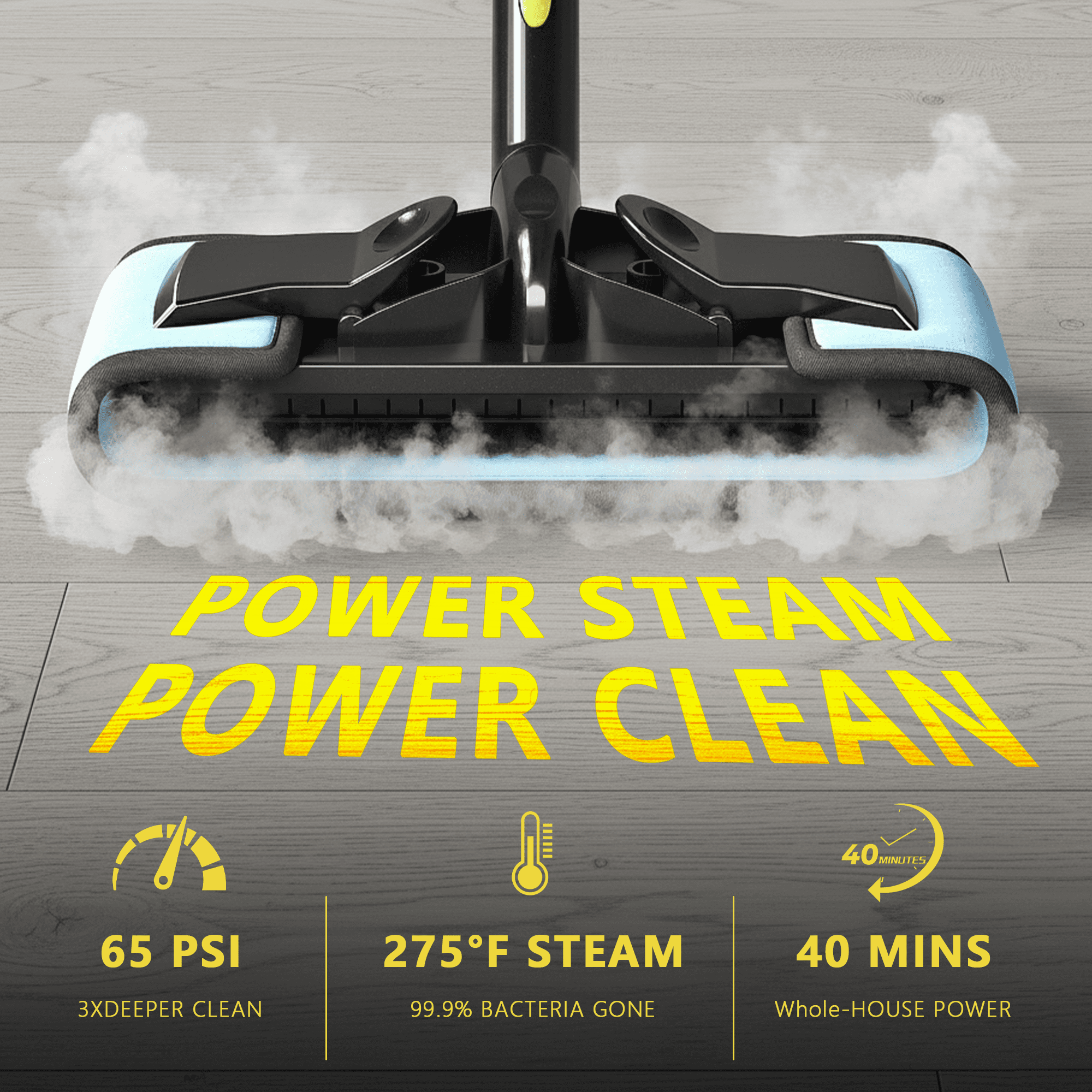 Heavy-Duty Steam Cleaner - 1500W Multipurpose Handheld Floor Steamer with 22 Accessories 16ft Cord for Home, Car Detailing, Tile, Grout, Carpet, Wallpaper, Upholstery, Window, Deep Cleaning