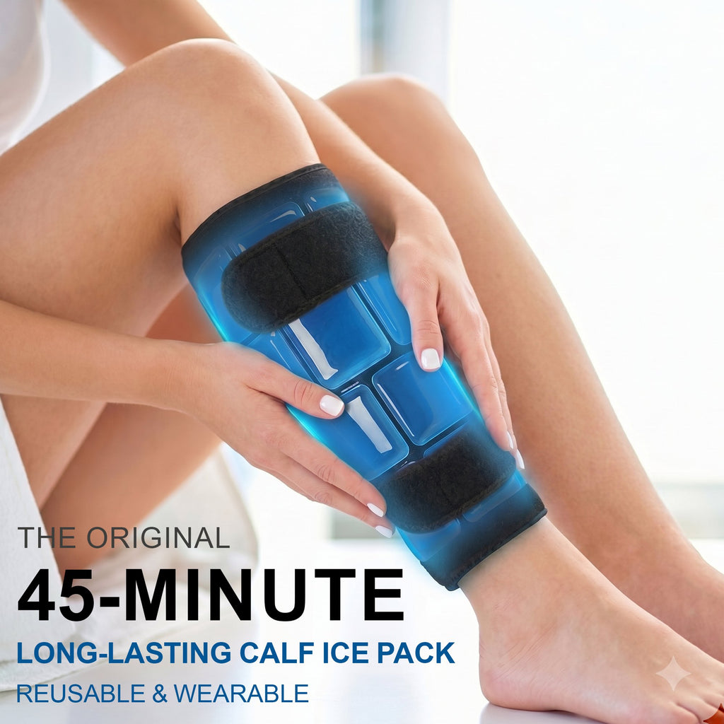 Rebelduck Knee Ice Pack Wrap, 45-Min Cold Therapy, Reusable Gel for Thighs, Elbows, Calves & Legs, 12"x9.5" Ice Grid Design