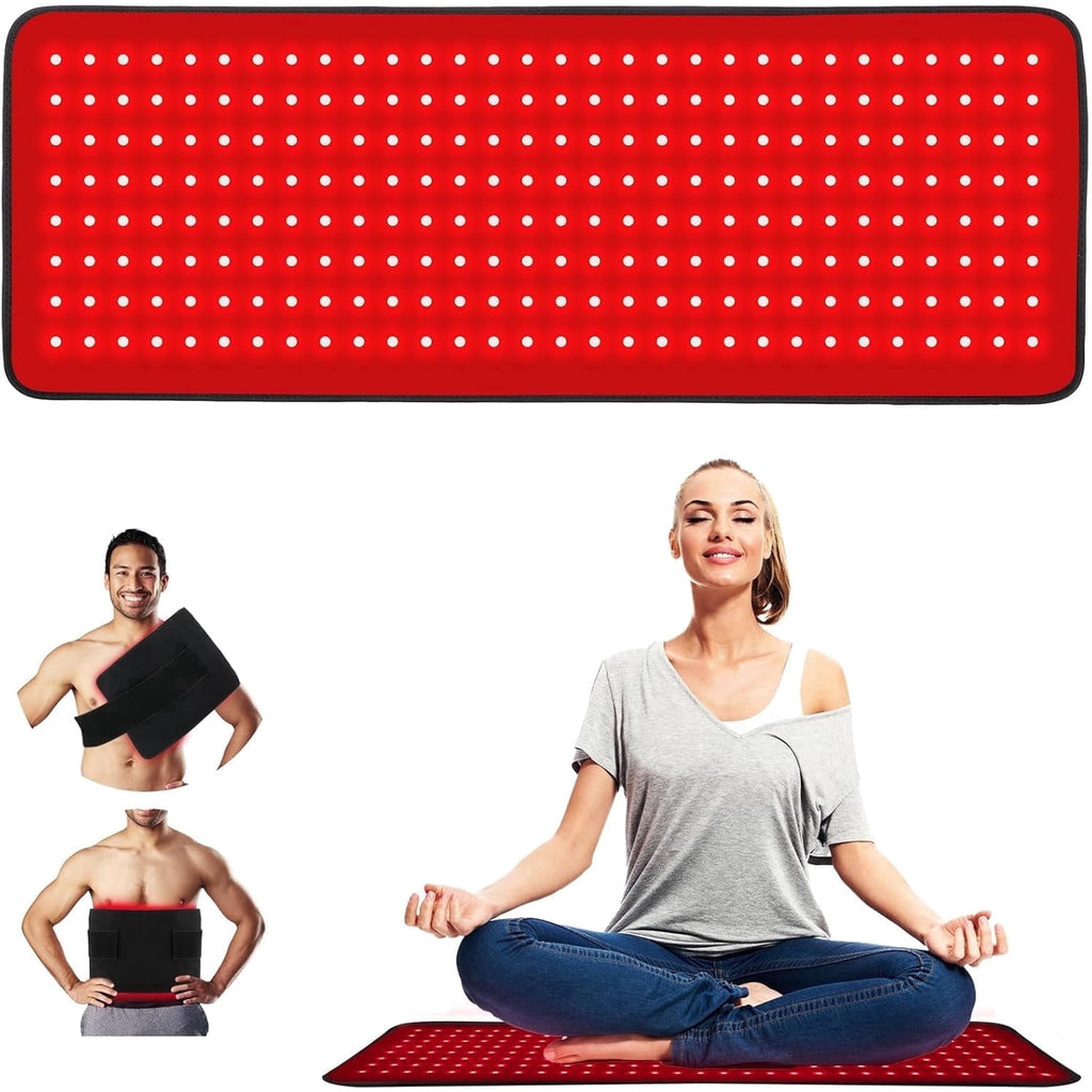 31.5'' X 11.8'' Large LED Red Light Therapy Mat | 660nm Red & 850nm Near Infrared Light Therapy Pad Wearable Wrap for Full Body Daily Care at Home