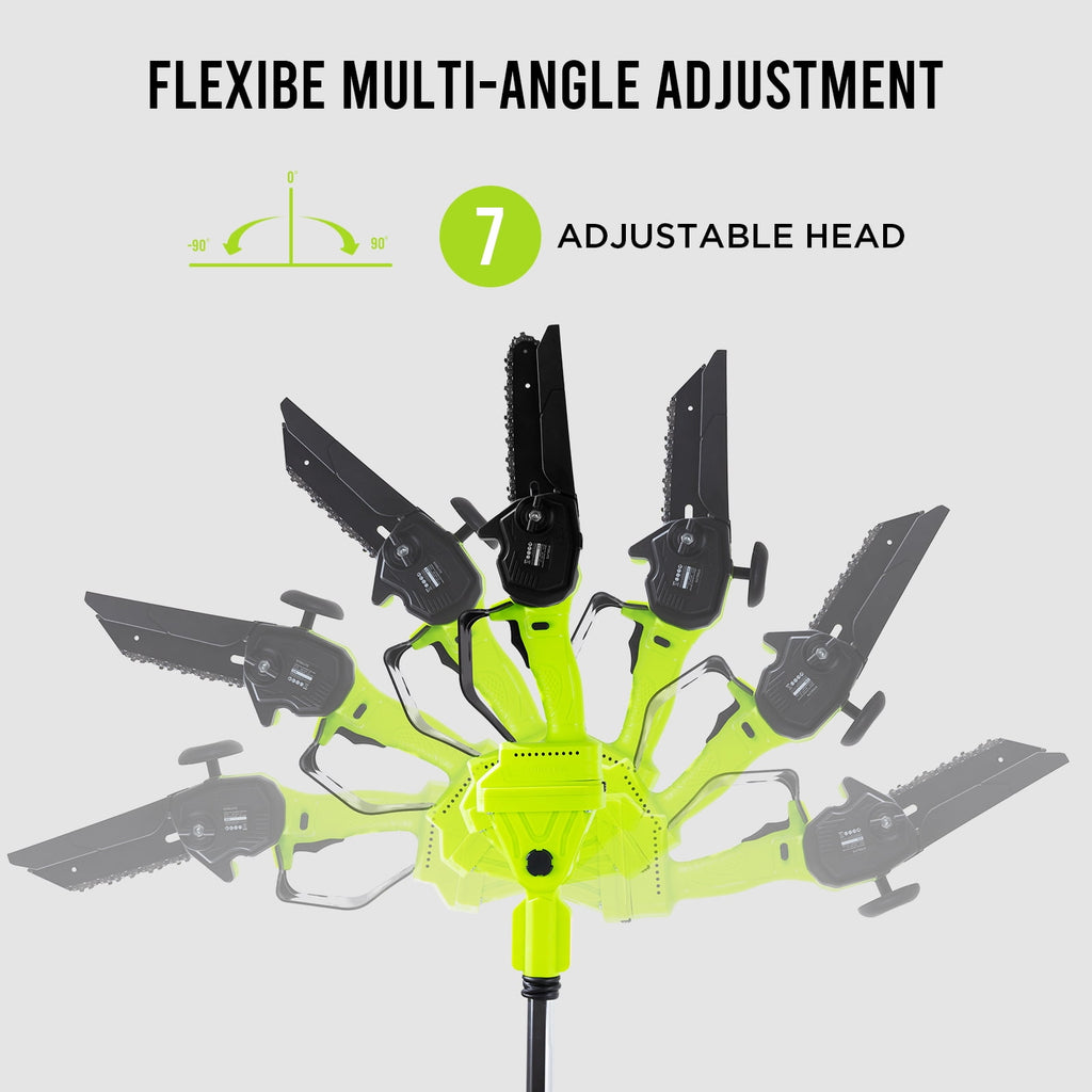 2-in-1 Cordless Pole Saw & 6" Electric Mini Chainsaw,21V 2.0 Ah Battery Powered Brushless Pole Chainsaw ,13 FT Max Reach for Tree Trimming,5.29 lbs Lightweight,with Replacement Chain