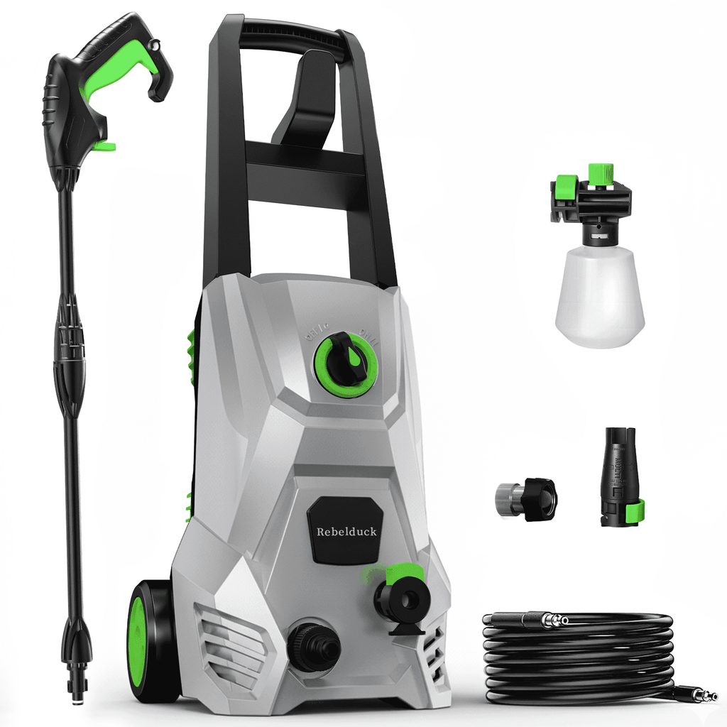 Rebelduck 4000 PSI Electric Pressure Washer Max 2.6 GPM Power Washer with Adjustable Nozzle 0-120°,Foam Cannon 35FT Power Cord 20FT Hose for Car Garden Yard Hom