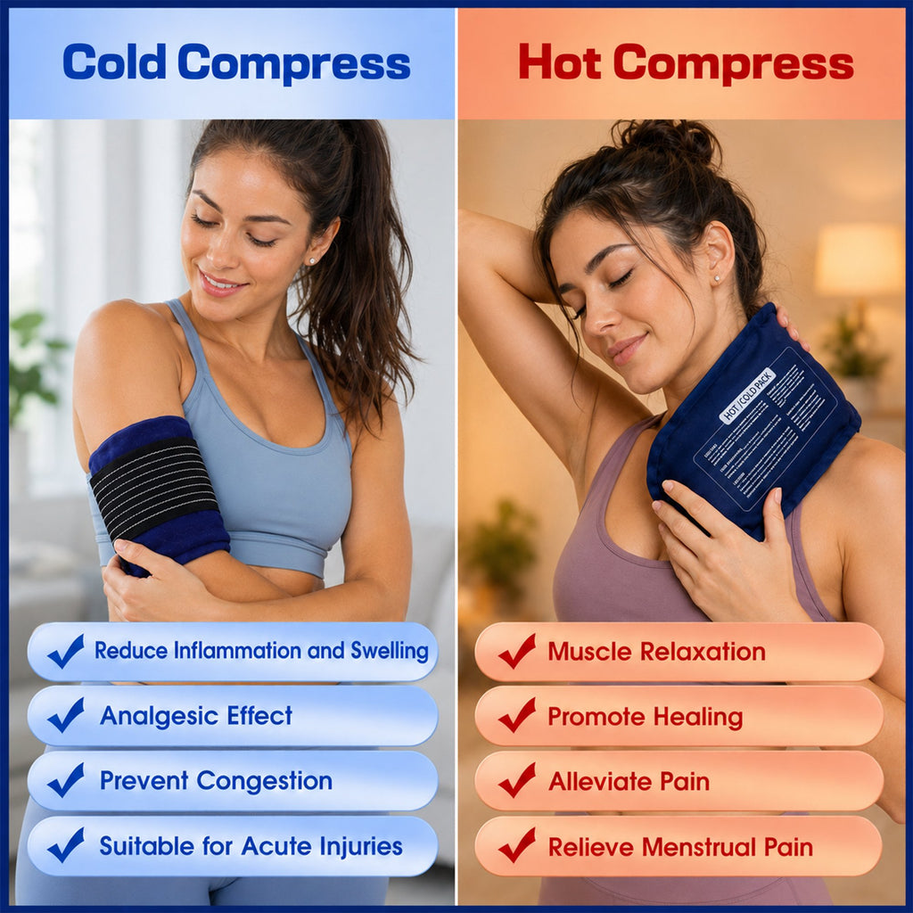 Ice Pack (3-Piece Set) – Reusable Hot and Cold Therapy Gel Wrap Support Injury Recovery, Alleviate Joint and Muscle Pain – Rotator Cuff, Knees, Back & More