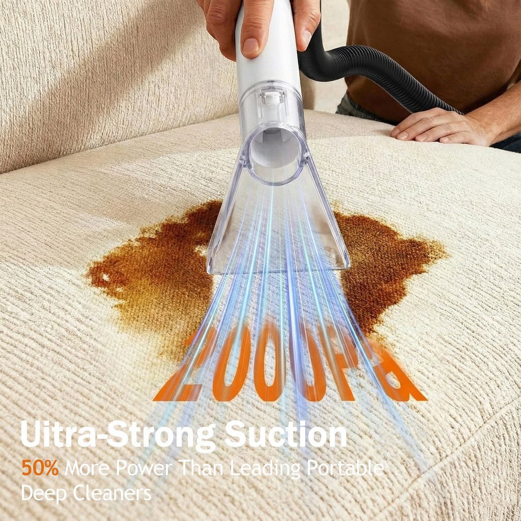 Rebelduck Portable Carpet and Upholstery Spot Cleaner Machine, 20Kpa Powerful Suction Lightweight Compact Design, Deep Clean for Car, Home