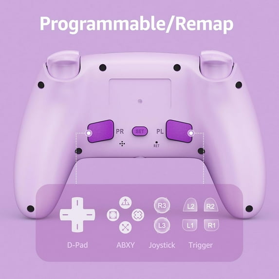 Rebelduck Wireless RGB Controller Compatible with P5/P5 Pro/P5 Slim with Dual Vibration & Six-Axis Sensor