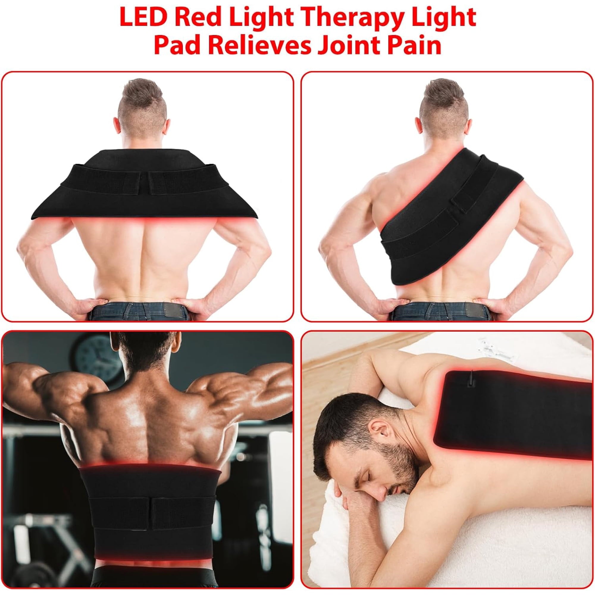 31.5'' X 11.8'' Large LED Red Light Therapy Mat | 660nm Red & 850nm Near Infrared Light Therapy Pad Wearable Wrap for Full Body Daily Care at Home