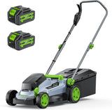 40V Cordless Lawn Mower, Electric Battery Powered 4.0Ah Walk Behind Lawnmower, 13” Cutting Width, 5-Position Height Adjustment, Bagging & Mulching Model, for Garden/Patio/Yark