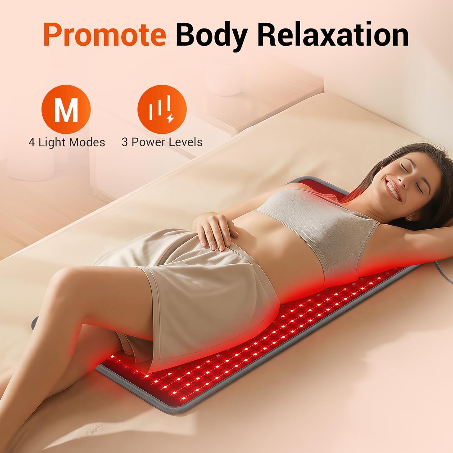 33'' x 17'' Red Light Therapy Mat for Body, 480 LEDs Flexible Near Infrared Light Therapy Pad, 660nm & 850nm Light Blanket for Back Belly Knee Joints Muscle, 65W