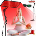 Red Light Therapy for Body Face - Tri-Wavelength (660nm, 850nm, 940nm) LED Infrared Light Therapy Lamp Panel with Adjustable Stand, Protective Glasses for Home Use, Gift for Women Girl, Medium