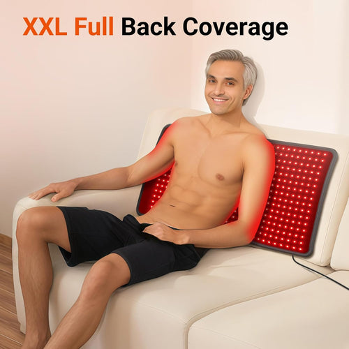 33'' x 17'' Red Light Therapy Mat for Body, 480 LEDs Flexible Near Infrared Light Therapy Pad, 660nm & 850nm Light Blanket for Back Belly Knee Joints Muscle, 65W