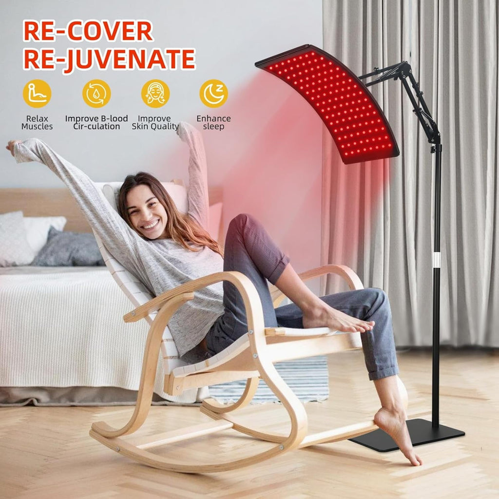 Rebelduck Red Light Therapy for Face and Body, Red Infrared Light Therapy Lamp with Stand Led 660nm Red Light-Therapy& 850nm Infrared Light Device for Body