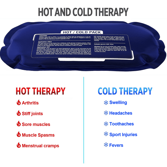 Ice Pack (3-Piece Set) – Reusable Hot and Cold Therapy Gel Wrap Support Injury Recovery, Alleviate Joint and Muscle Pain – Rotator Cuff, Knees, Back & More