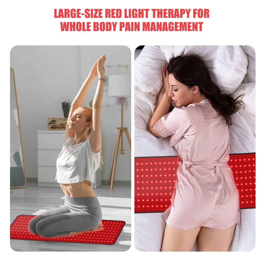 31.5'' X 11.8'' Large LED Red Light Therapy Mat | 660nm Red & 850nm Near Infrared Light Therapy Pad Wearable Wrap for Full Body Daily Care at Home