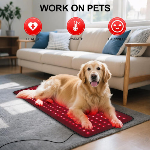 31.5'' X 11.8'' Large LED Red Light Therapy Mat | 660nm Red & 850nm Near Infrared Light Therapy Pad Wearable Wrap for Full Body Daily Care at Home