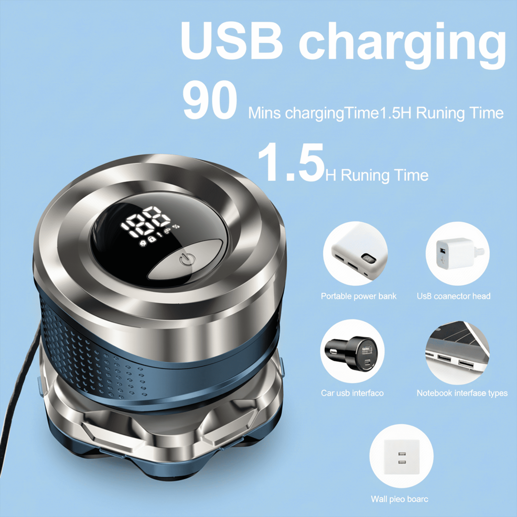 Rebelduck Head Shaver for Bald Men: Electric Bald Razor -IPX7 Wet & Dry Shaving- 7 Floating Heads for Ultimate Comfort - Rechargeable Grooming Kit for Scalp/Face/Beard -Ergonomic Grip