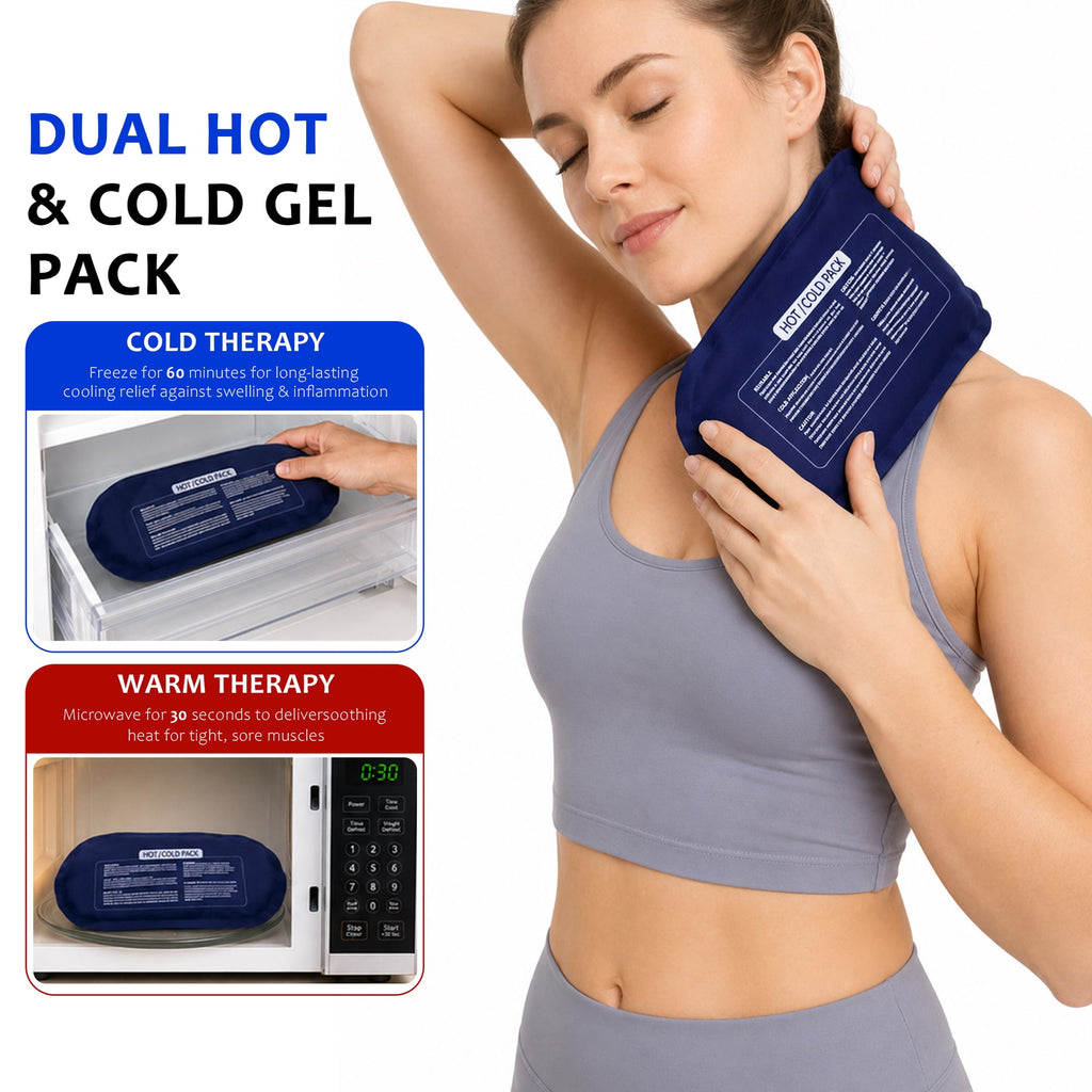 Ice Pack (3-Piece Set) – Reusable Hot and Cold Therapy Gel Wrap Support Injury Recovery, Alleviate Joint and Muscle Pain – Rotator Cuff, Knees, Back & More