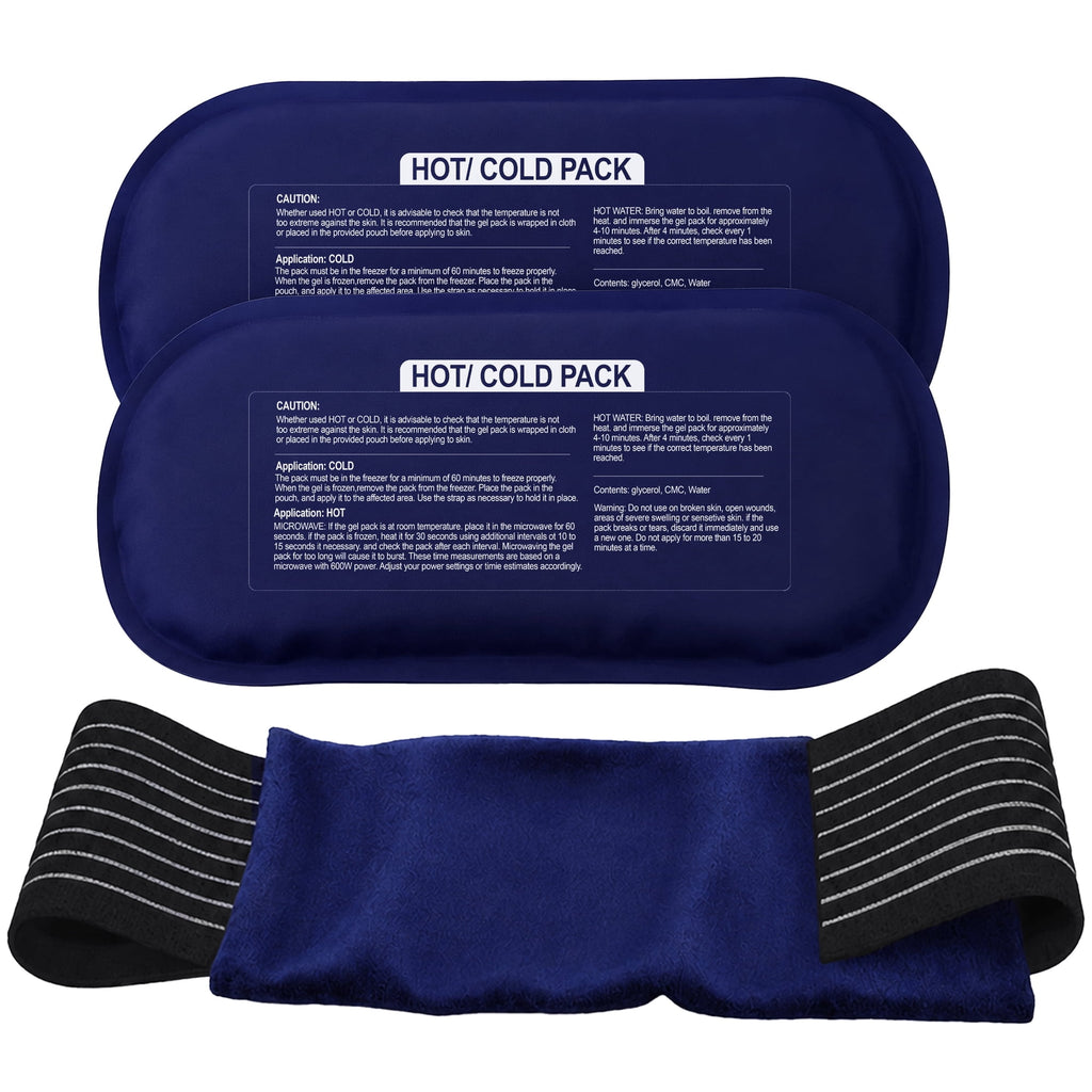 Ice Pack (3-Piece Set) – Reusable Hot and Cold Therapy Gel Wrap Support Injury Recovery, Alleviate Joint and Muscle Pain – Rotator Cuff, Knees, Back & More
