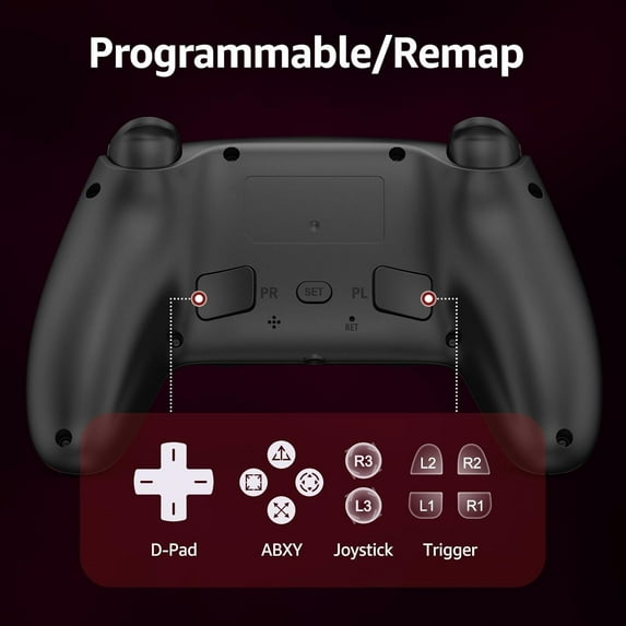 Wireless RGB Controller Compatible with P5/P5 Pro/P5 Slim with Dual Vibration & Six-Axis Sensor