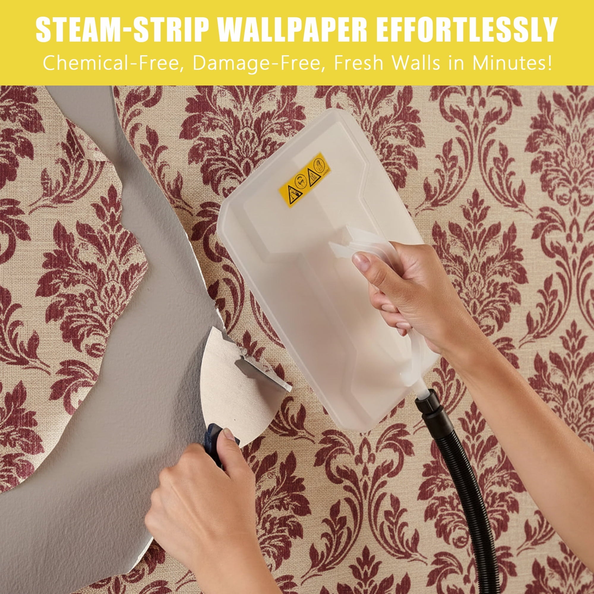 Heavy-Duty Steam Cleaner - 1500W Multipurpose Handheld Floor Steamer with 22 Accessories 16ft Cord for Home, Car Detailing, Tile, Grout, Carpet, Wallpaper, Upholstery, Window, Deep Cleaning